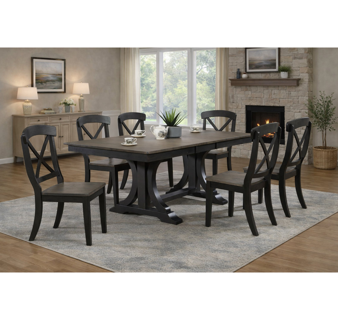 Claymont Rectangle Extendable Solid Wood Dining Set Darby Home Co 