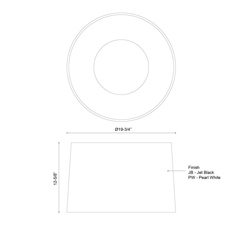 Etta 1 - Light LED Flush Mount, 12.63" H x 19.75" W x 19.75" D, Pearl White