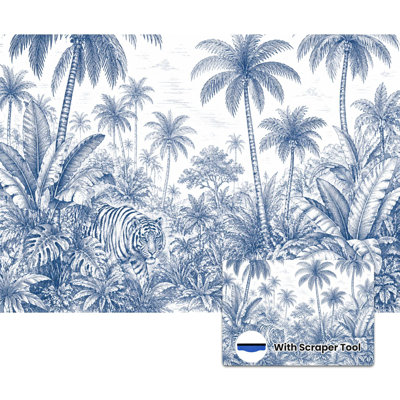 Papier peint adhésif auto-adhésif moderne pour la chambre à coucher, avec des palmiers orientaux, îles tropicales, imprimé L 100 po x l 144 po
