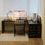 Bureau en L noir en bois massif-1760260078
