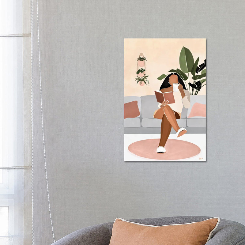 « Lounge » par Bria Nicole-impression d’art graphique, Pas de tapis, H 26 po x l 18 po x 1,5 po, Toile tendue