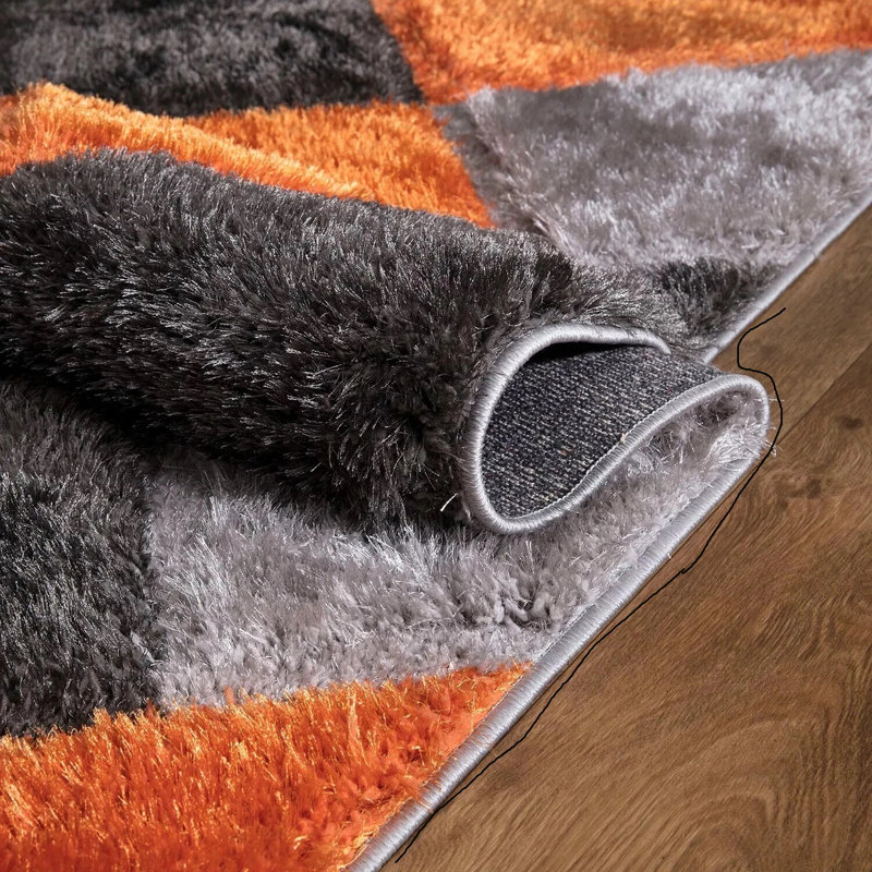 Geometric Shag Area Rug, Rectangle 160 x 230 cm