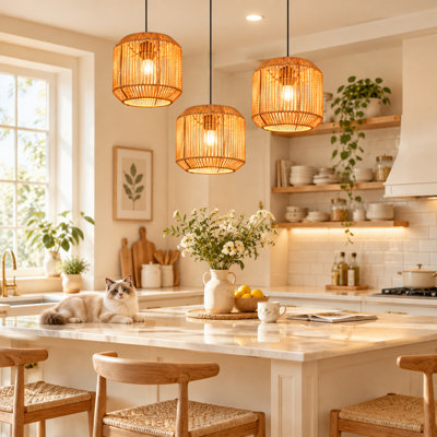 3 - Light Stainless Steel Caged Pendant