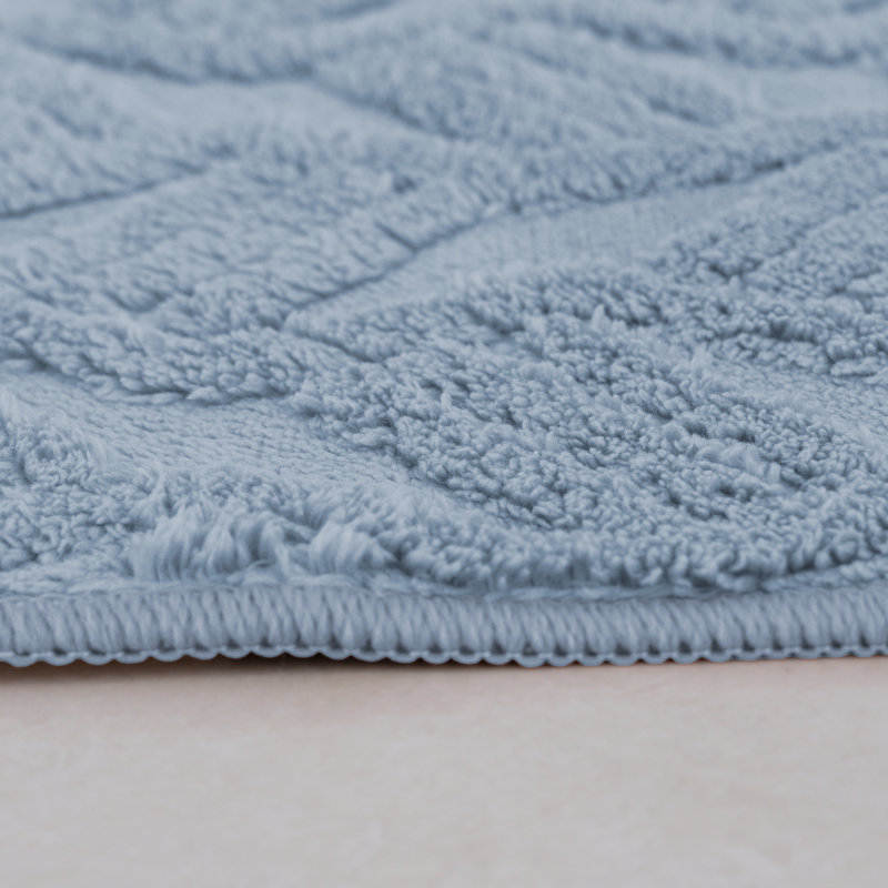 Ensemble de tapis de bain à motif géométrique Scaife, Bleu