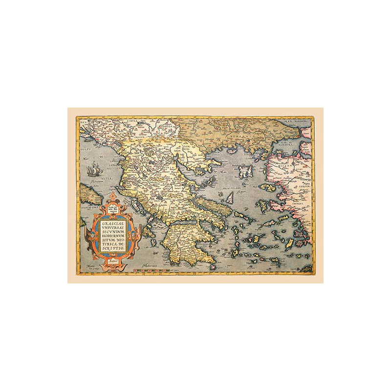 « map of grèce » par a. ortelius, impression