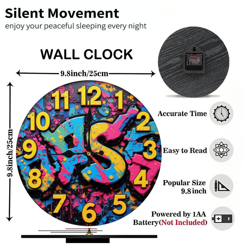 colorful artistic wall clock decoration