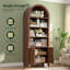 Bibliothèque de rangement / armoire arquée avec portes cannelées et tablettes réglables - entrée, salon-697144277-703414286