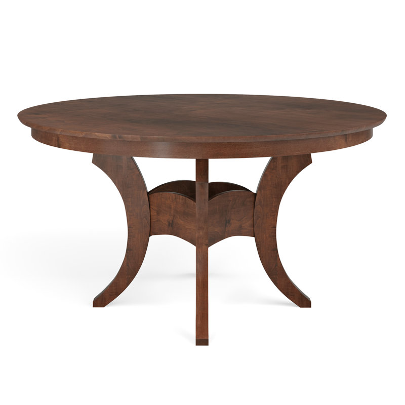 Maple Round Solid Wood Dining Table, Java, 54" L x 54" W