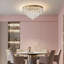 Plafonnier encastré moderne en cristal à DEL avec télécommande, plafonnier en cristal à intensité variable K9 pour salle à manger, chambre à coucher, salon