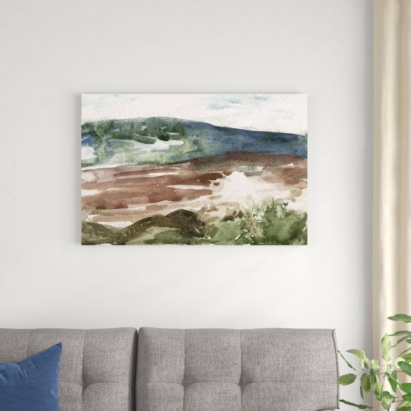 «Living in the Mountains V» par Melissa Wang - peinture sur toile tendue, H 24 po x l 36 po x P 1,25 po