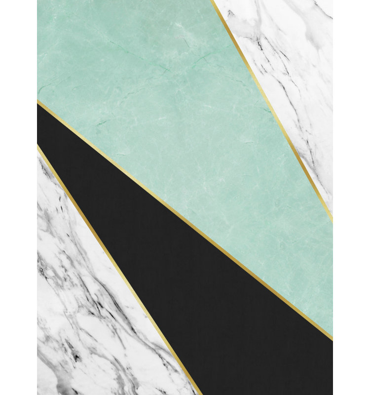Geometric Marble Gold Design by Other Artist, Matted Framed Print, 40 × 60, White