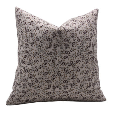 Housse de coussin en coton imprimé à la main Fabividine Kerijaal, coussin à motif floral artisanal 14 po x 36 po
