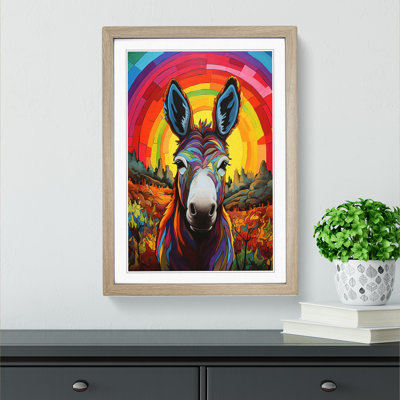 Donkey Colour Field - Single Picture Frame Print on Wood