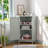 Gray Corner Storage Cabinet with Adjustable Shelves for Bathroom-1070772320