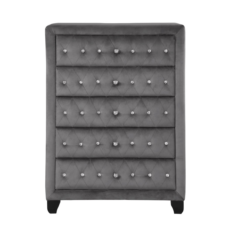 Ensemble de chambre avec rangement 6 pièces Taner, Gris, Grand