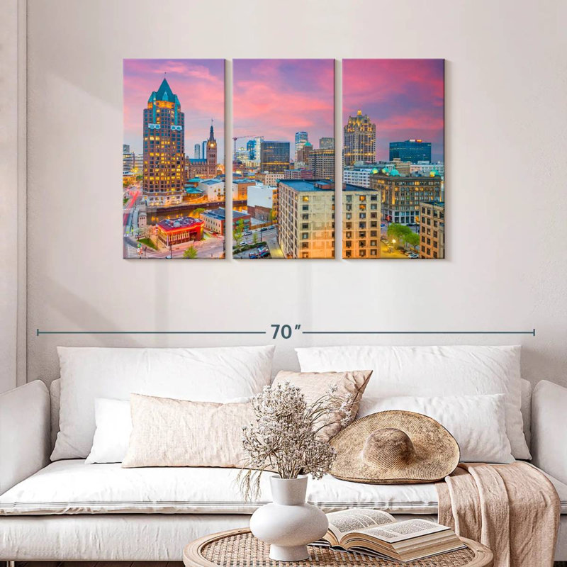 Sirci, paysage pittoresque de Milwaukee, H 28 po x l 45 po