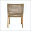Chaise de salle à manger en acacia et osier avec coussin crème (ensemble de 2)-130116581-130116585