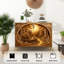 Buffet Buffet avec rangement en bois sculpté Bear Mother Cub Forest River Sunset Forest River Landscape avec 2 portes pour le salon et la cuisine