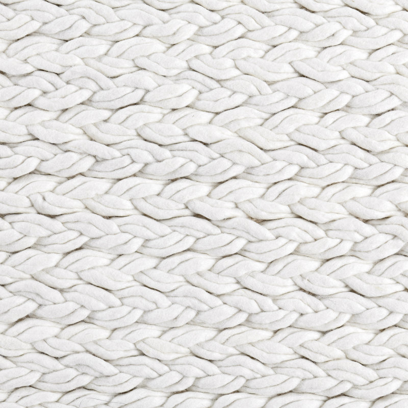 Oxnard Wool Area Rug in Ivory, Rectangle 5' x 8'