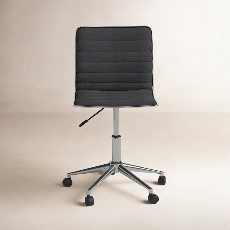 Chaise de travail en polyester Rouslan, Noir