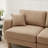 Boucle Fabric 2-seater Loveseat Sofa Couch with Distinctive Shell-shaped Armrests, Cylindrical Legs Wrapped with Self-fabric, Coffee Color-648412005