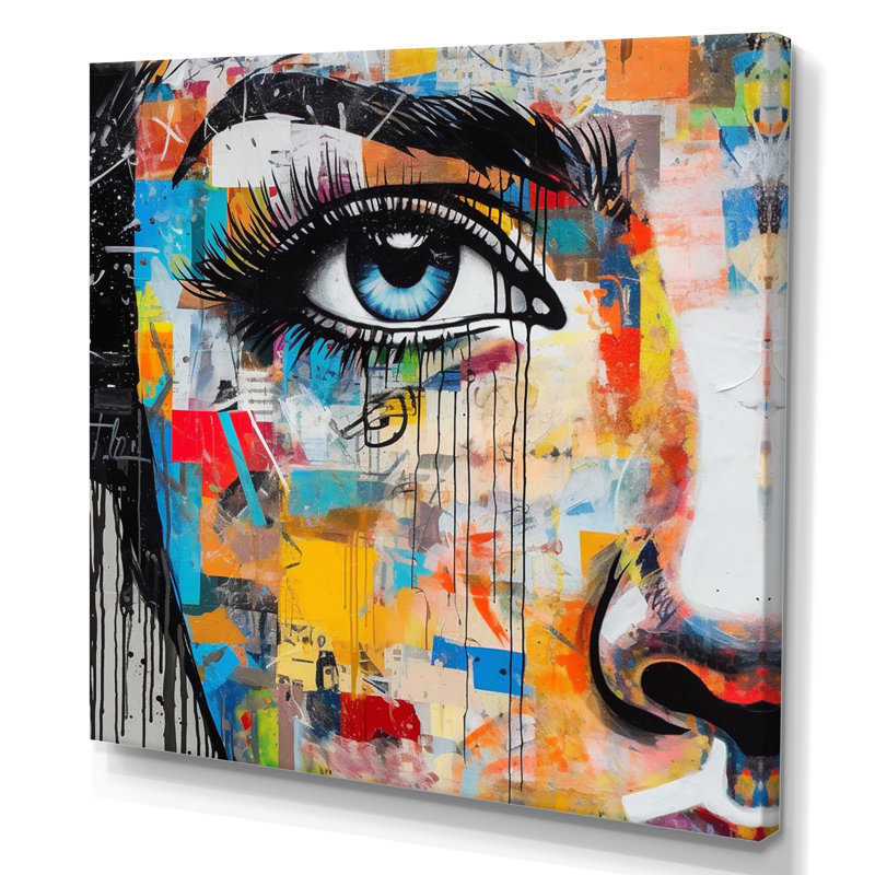 Art féminin, Portrait I - mode, art sur toile, H 16 po x l 16 po x P 1 po, Toile tendue
