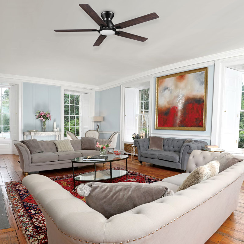 52'' Smart Ceiling Fan With Remote, Light Kit Included, Works With Google Assistant, Amazon Alexa, And Siri Shortcuts., Brown