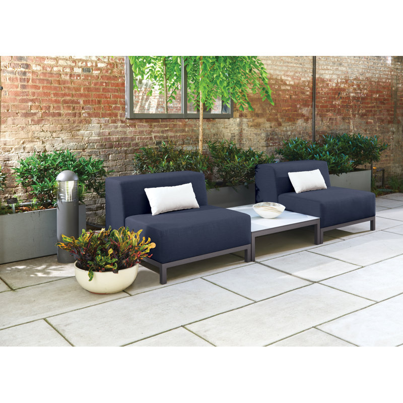Ensemble de conversation modulaire 3 pièces avec coussins Sunbrella , Oui