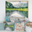 Paysage, art mural sur toile, rivière d'été, reproduction d'art - Paysage d'été avec rivière-67417811-67417809
