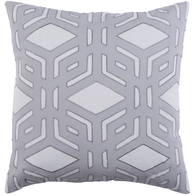 Coussin en coton Millbrook, Noir, Housse de coussin seulement - sans coussin, H 18 po x l 18 po