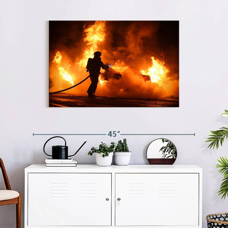 Lelar Fireman, 8" H x 12" W