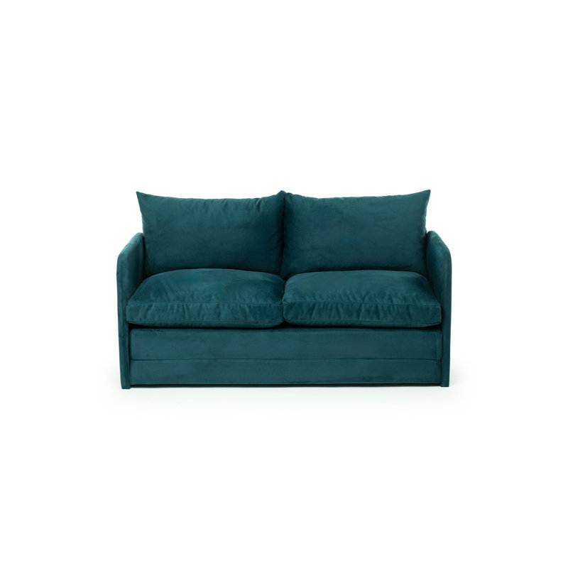 Modern 2-Seat Sofa Bed, Petrol Green, 50.4 x 27.6 x 26.0 inches | 100% Metal Frame & 100% Polyester Fabric | Converts to Bed (78.7 x 47.2 inches) | Perfect for Small Spaces & Guest Rooms, Stylish & Functional Design