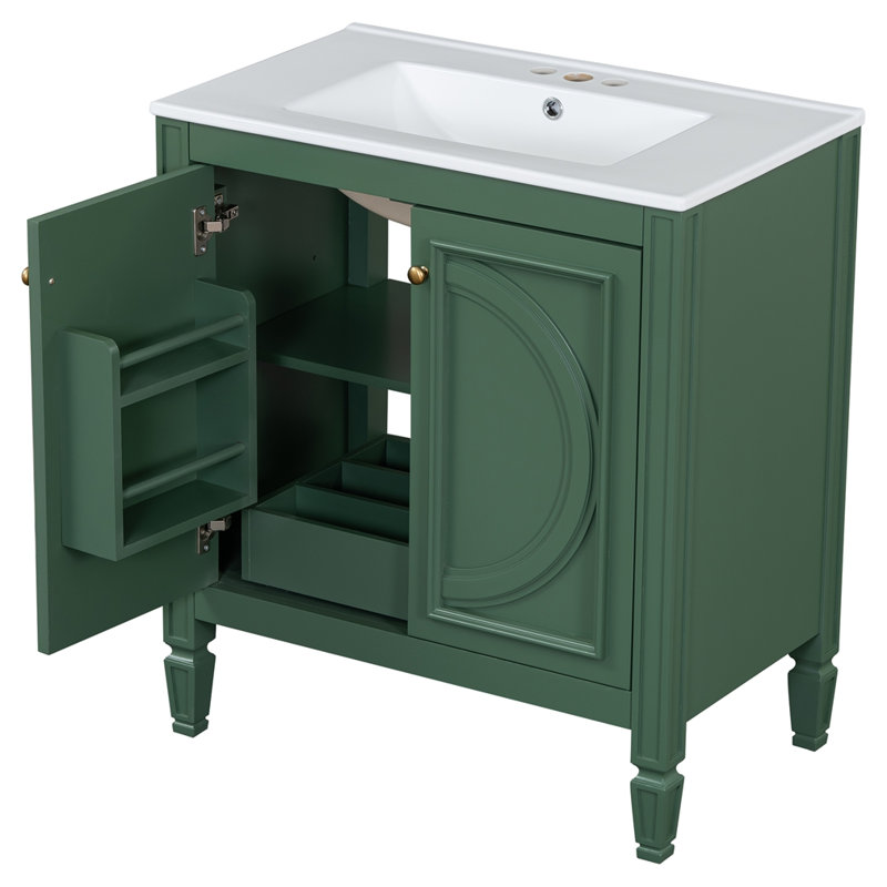 Meuble-lavabo 30 po avec lavabo, Vert