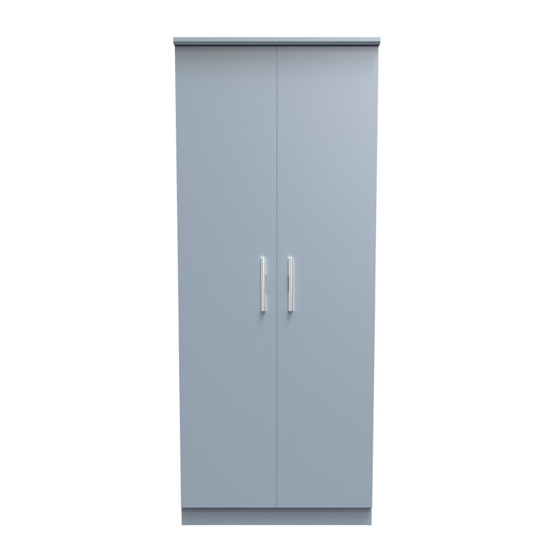 Fully Assembled Contrast 2 Door Wardrobe, Denim Blue