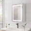 Armoire de salle de bain 20 "x 28" avec miroir mural - lumières DEL. Brouillard, imperméable, à intensité variable. 3000K 6000K, interrupteur tactile, tablette à intensité variable, style américain, 2 tablettes