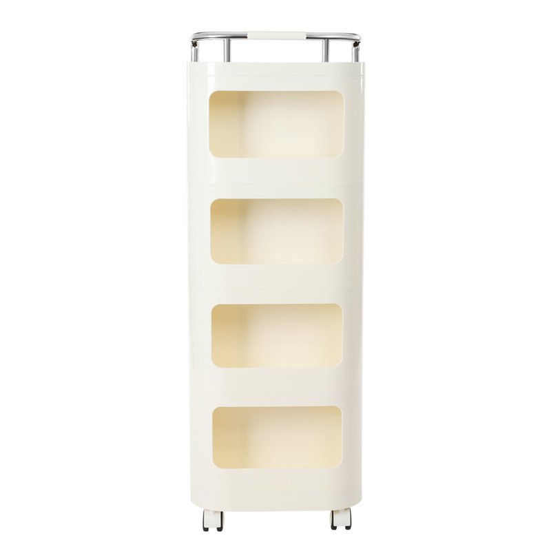 4 Tier Storage Cart 4 Drawers With Wheels-40.94In(H)*14.17In(W)*14.17In(D), Cream