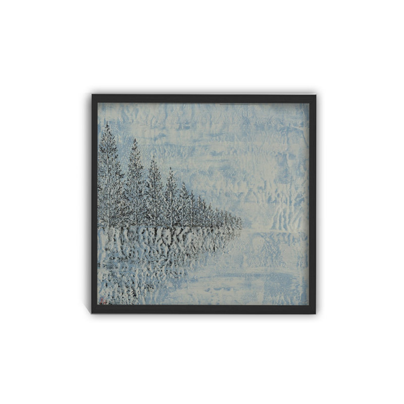 Nature Inspired "Frozen Serenity" Canvas Wall Art By , Black Floater Framed Canvas, 12" H x 12" W