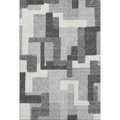 Premium Machine Washable Tweedy Gray Rug