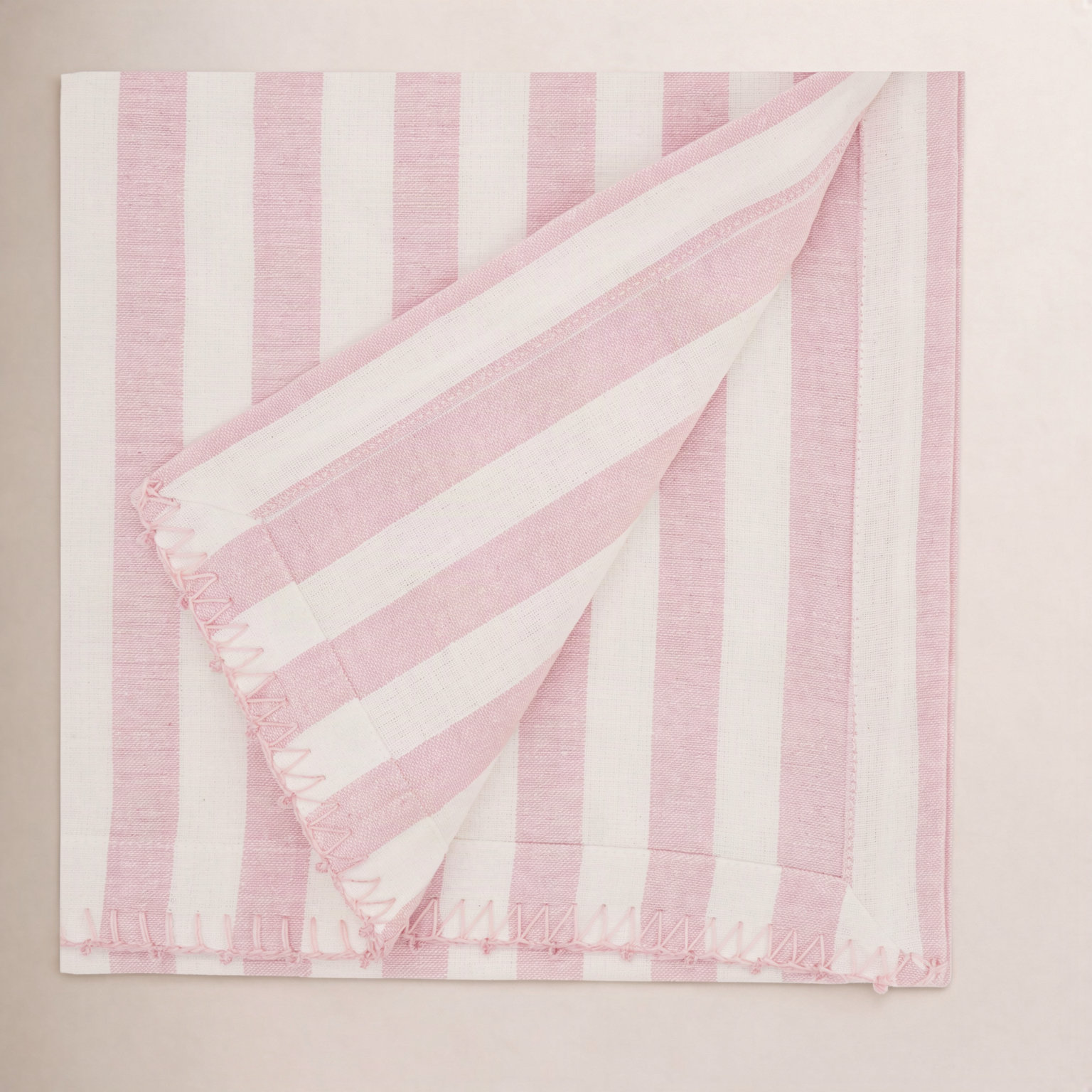 Oxford Striped Table Runner, Pink