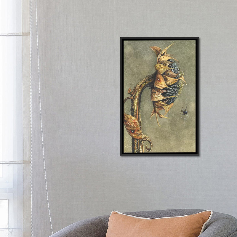 Reproduction d’art « Along Came a Spider » par Maggie vandewalle, H 26 po x l 18 po x 1,5 po, Toile avec cadre noir