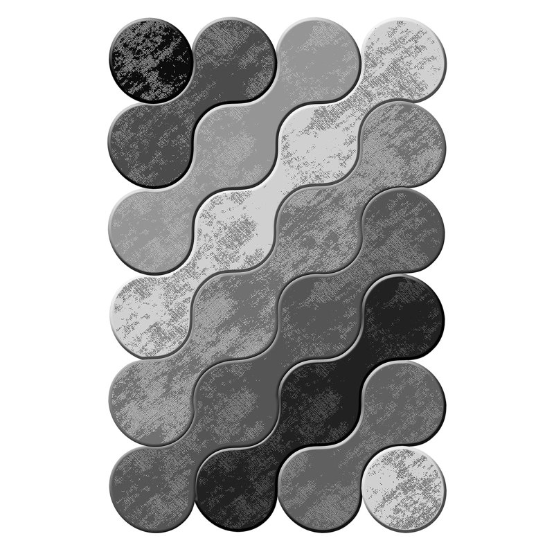 Soft & Durable Area Rug (31.5 x 19.7 in), Antibacterial Polyester, 0.4 in Pile Height, Non-Slip PVC Underside | Machine Washable, Modern White/Gray/Black Design | Perfect for Living Room, Bedroom, & Kids' Spaces