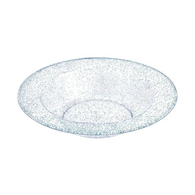 Ecoquality 5 Oz Blue Round Plastic Bowl With Glitter Design – Elegant & Disposable Tableware For Parties, Desserts, Snacks & Catering – Weddings, Birthdays, Events – Durable & Stylish Design (50)