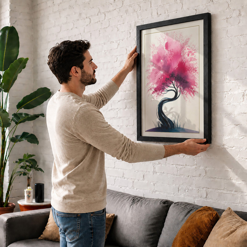Twilight Tree Botanical - Framed Print, Oak, A3 - 42.0 x 29.7 cm