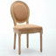 Chaises de salle à manger en bois massif avec structure en lin-1802050261