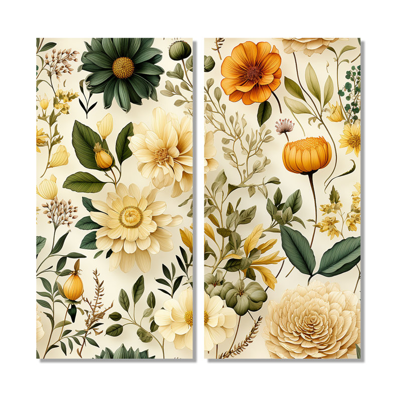 Motif floral boho Wanderlust, H 20 po x l 24 po, Toile tendue, Ne s’applique pas