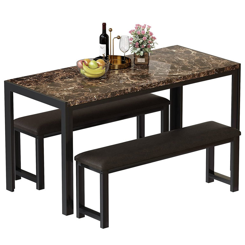 Ensemble de coin-repas pour 2 personnes Reze, Brun