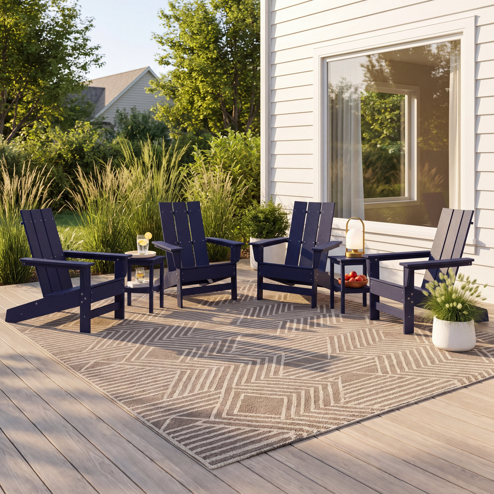 Ratcliff 4 - Person Patio Seating Group, Navy