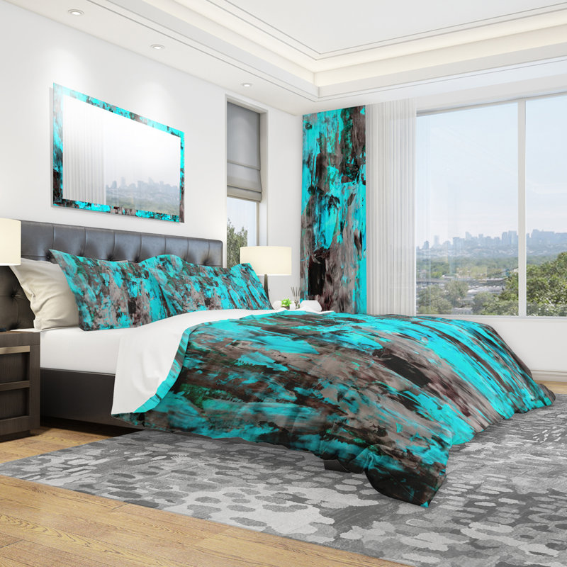 Ensemble de housse de couette moderne et contemporaine, Housse de couette très grand + 2 taies décoratives
