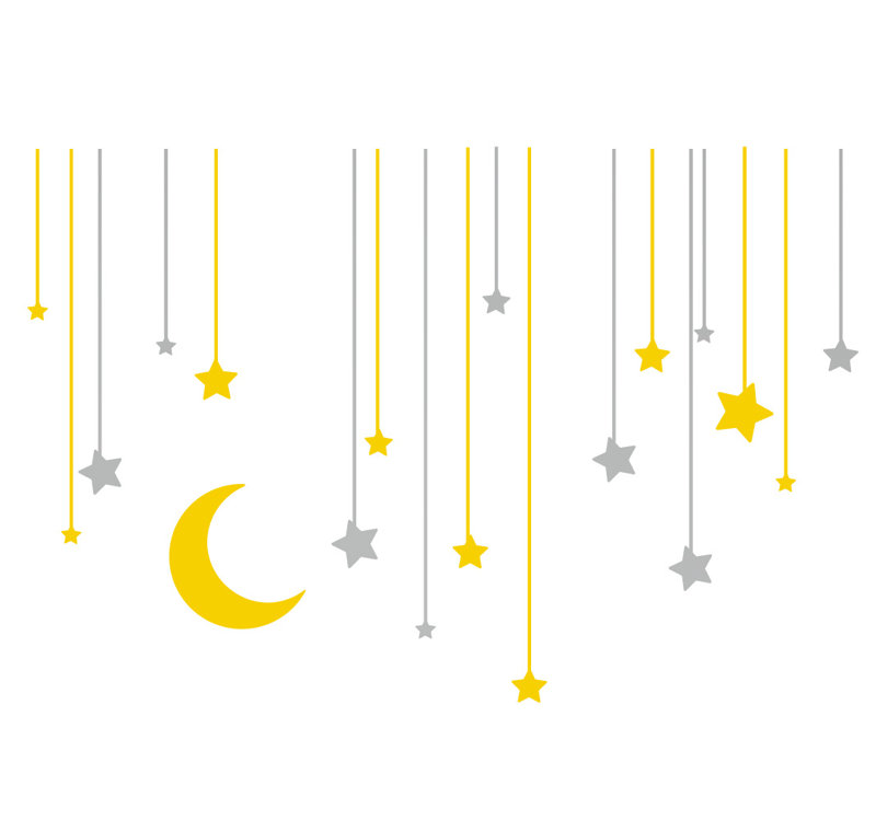 Abstract Non-Wall Damaging Wall Decal, 26" H x 40" W x 0.01" D, Silver/Yellow