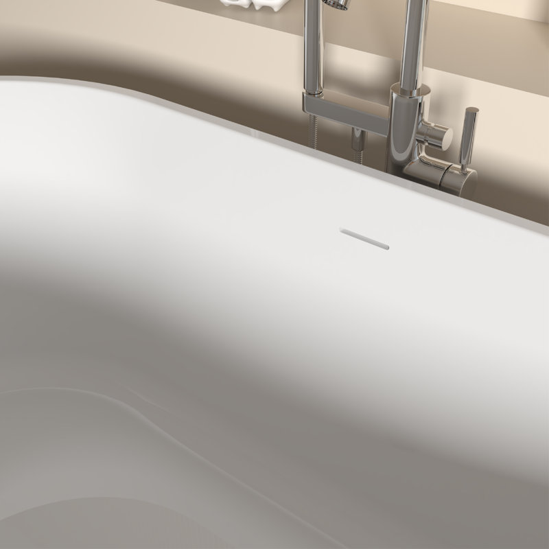 Skysea 67" in. x 31 1/9" in. Freestanding Soaking Acrylic Bathtub,with drain 2 in.,Gloss White